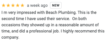 Beach Plumbing Reviews